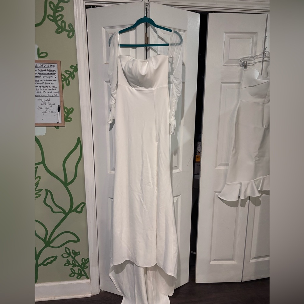 Lulu's White Maxi Slip Dress with Tie-Strap Shoulders